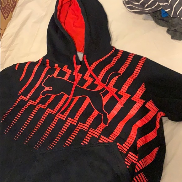 red puma hoodie mens